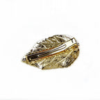 Pince cheveux forme feuille métal doré 5cm