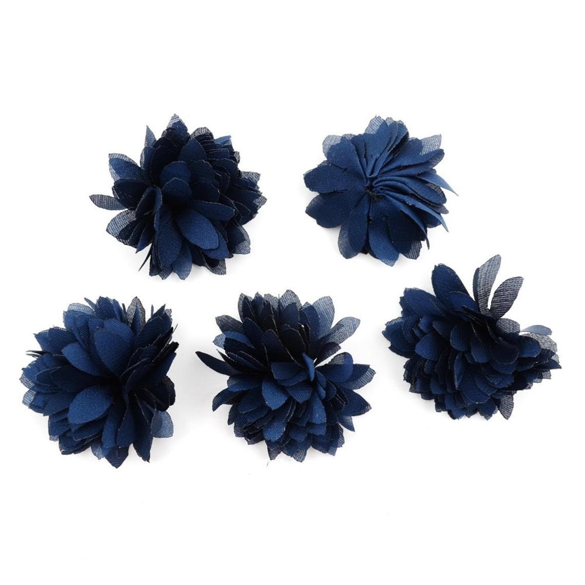 Lot de 5 petites fleurs en tissu satiné