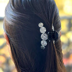 Pince cheveux fantaisie à paillettes 7cm, argent