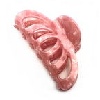 Pince cheveux crabe 8cm en acétate nacré rose, fait main