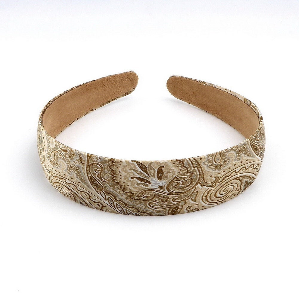 Serre tête satin  imprimé cachemire