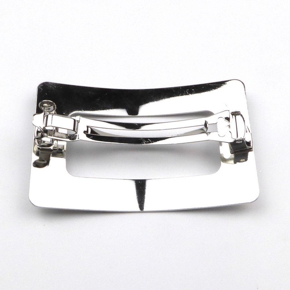 Barrette cheveux rectangulaire en métal brossé 8cm, accessoire cheveux