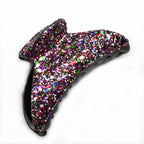 Pince à cheveux crabe paillette multicolore 9cm 