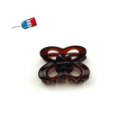 Pince à cheveux papillon 5cm en celluloid demi-blond made in france