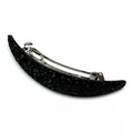 Barrette cheveux incurvée ovale à paillettes - noir