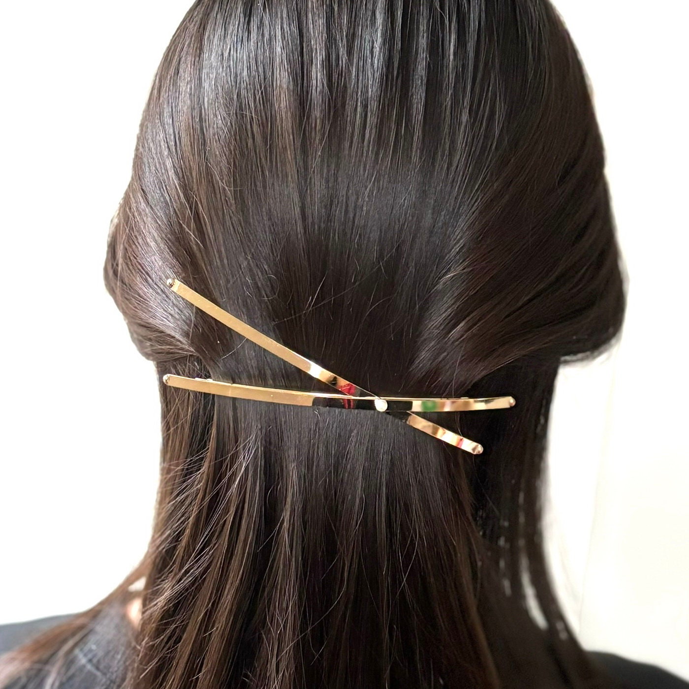 Barrette cheveux longue forme croix