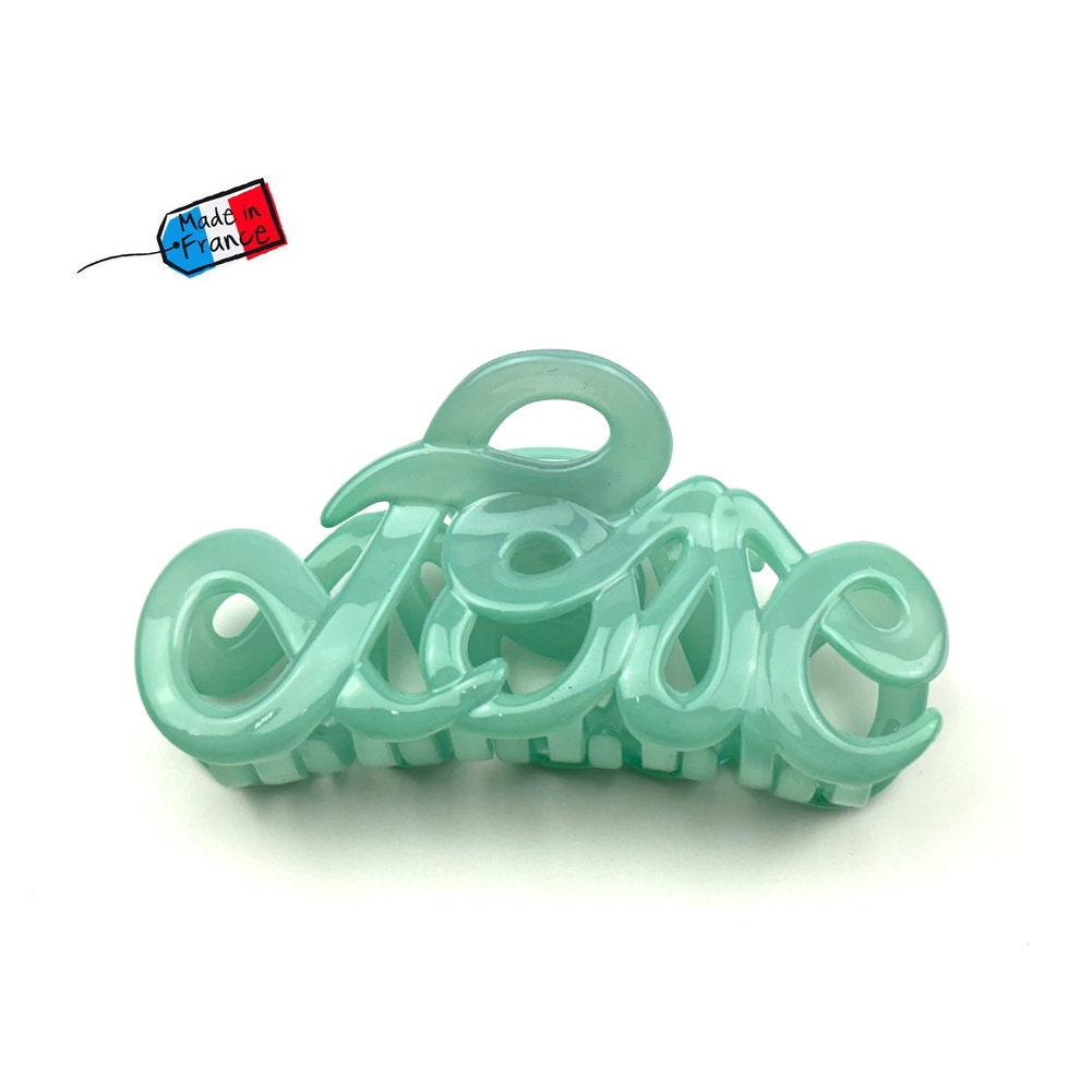 Pince à cheveux "Love" 8,5cm, acétate, qualité premium, Made in France