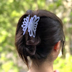 Pince à cheveux fleur acétate Mauve – Fait main, Fabrication française 8 cm