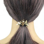 Barrette attache cheveux décorative feuilles d'olivier dorées