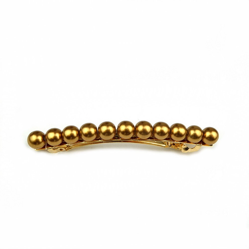 Barrette cheveux 8.5cm, perles nacrées