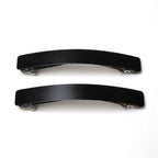 Barrettes métallisées mat Made in France 8cm noir - Lot de 2