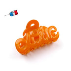 Pince à cheveux "Love" 5,5cm en acétate, orange, qualité premium, Made in France