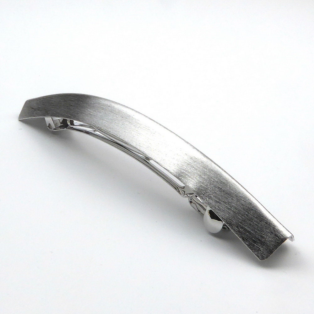 Grande barrette cheveux en métal brossé