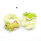 Chouchous élastique enfant chien, lot de 2, jaune
