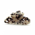 Pince crabe en acétate motif tortue ivoire – Fait main 8 cm 
