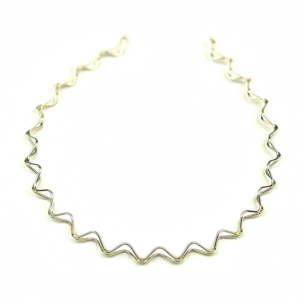 Lot de 3 serres tête fin métal ondulé doré, argenté, noir