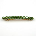 Barrette cheveux 8cm, perles nacrées vert