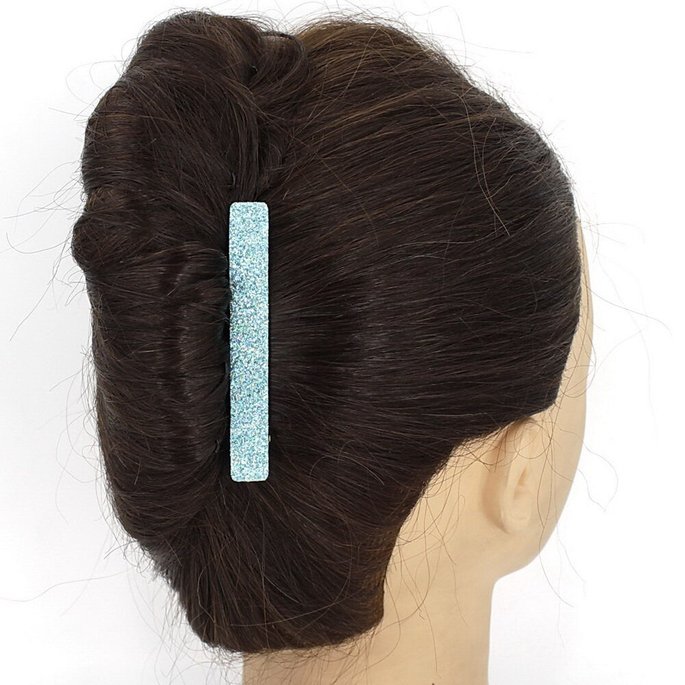 Pince cheveux paillettes 8cm - bleu