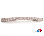 Barrette cheveux paillettes fine et longue - Élégance dorée rose