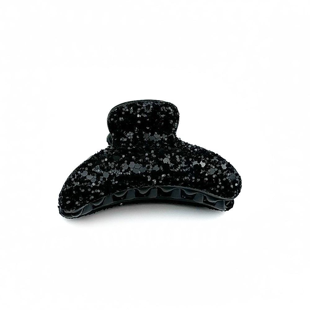 Pince cheveux crabe ornée de paillettes scintillantes noires
