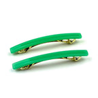 Barrettes cheveux fine 7cm vert - Lot de 2