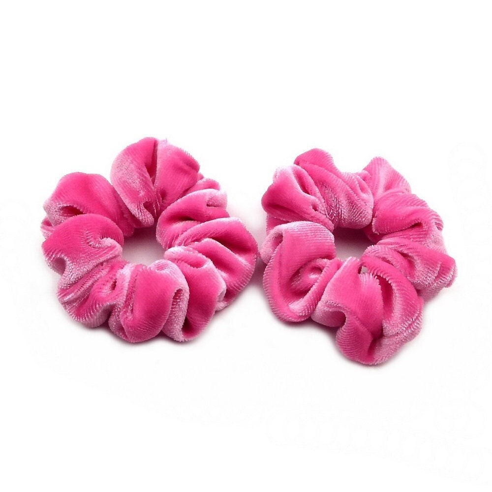 Lot de 2 chouchous scrunchie velours - rose