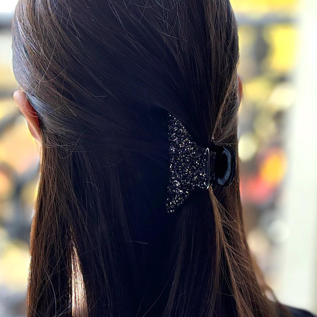 Pince cheveux crabe fantaisie ornée de paillettes scintillantes