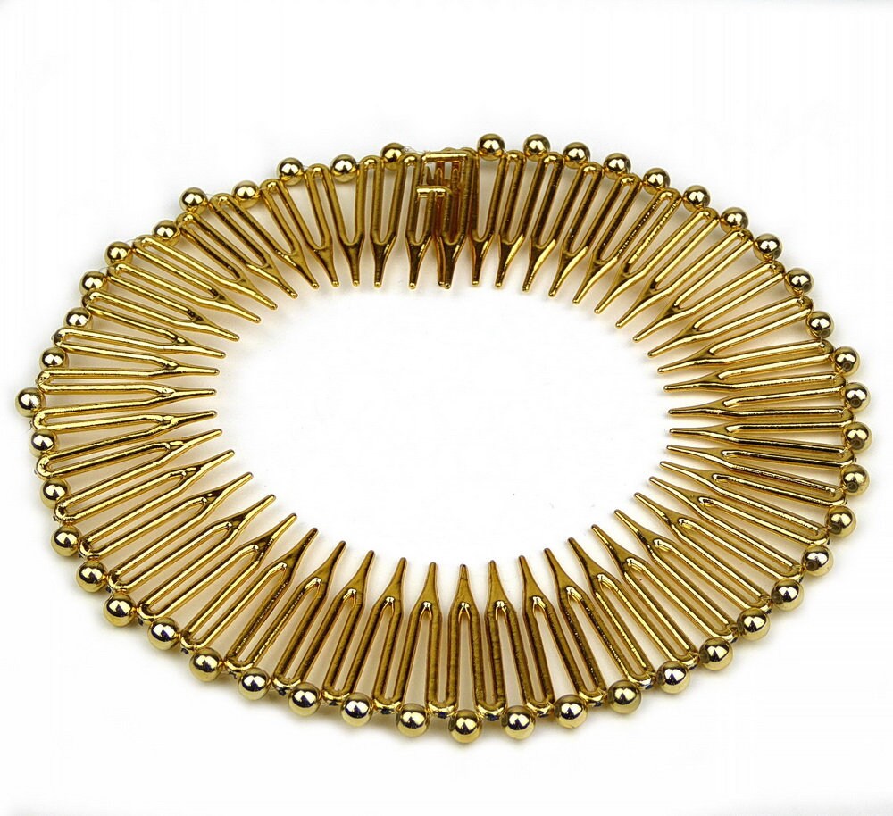 Serre tête souple zigzag à dents doré ou argenté