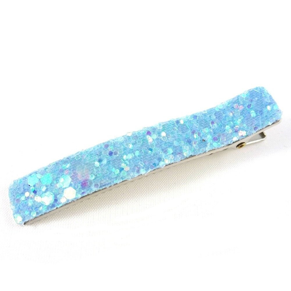 Pince cheveux paillettes 6cm - bleu pâle