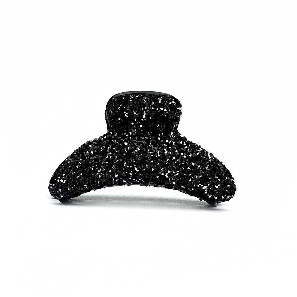 Pince cheveux crabe ornée de paillettes scintillantes noires