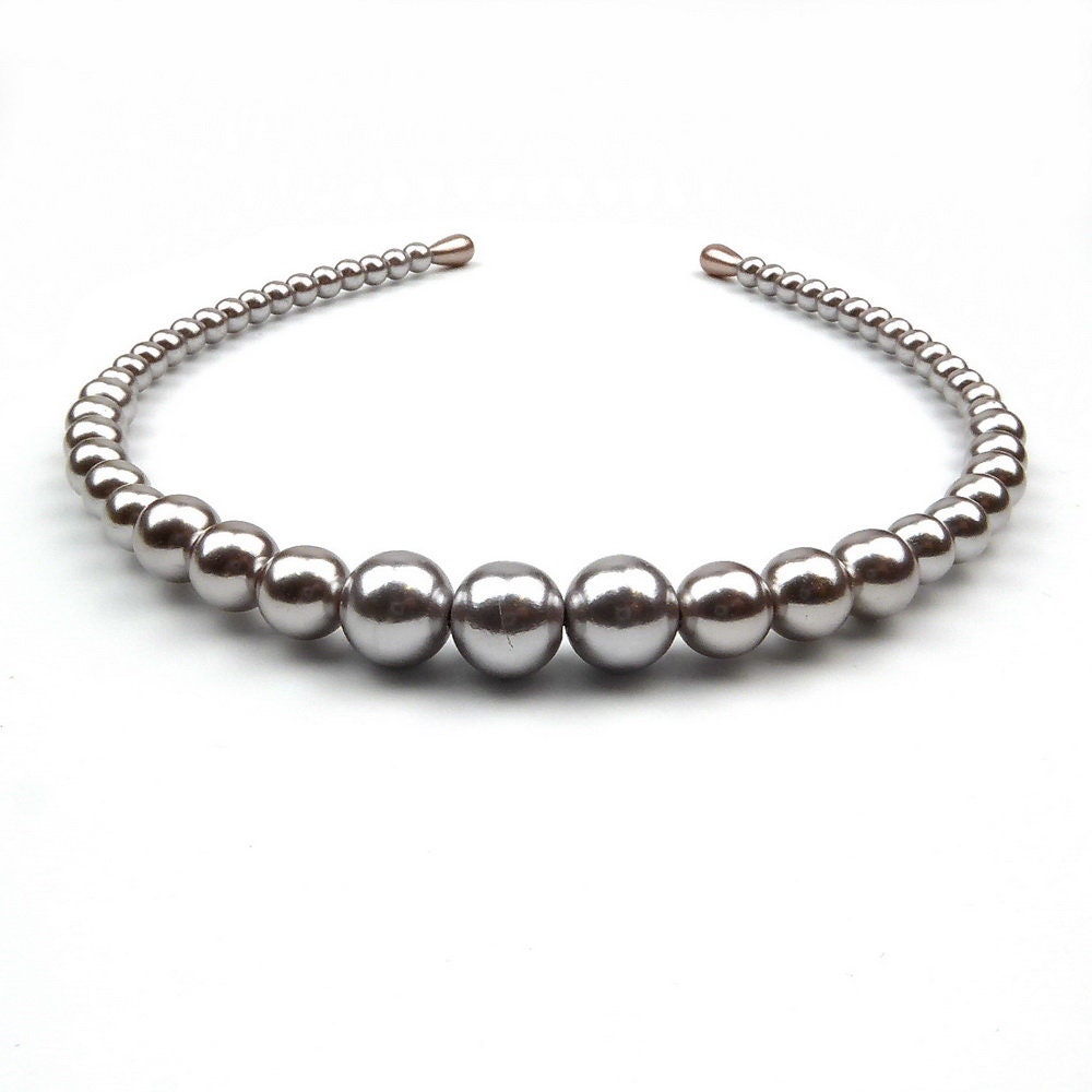 Serre tête couronne perles nacrées