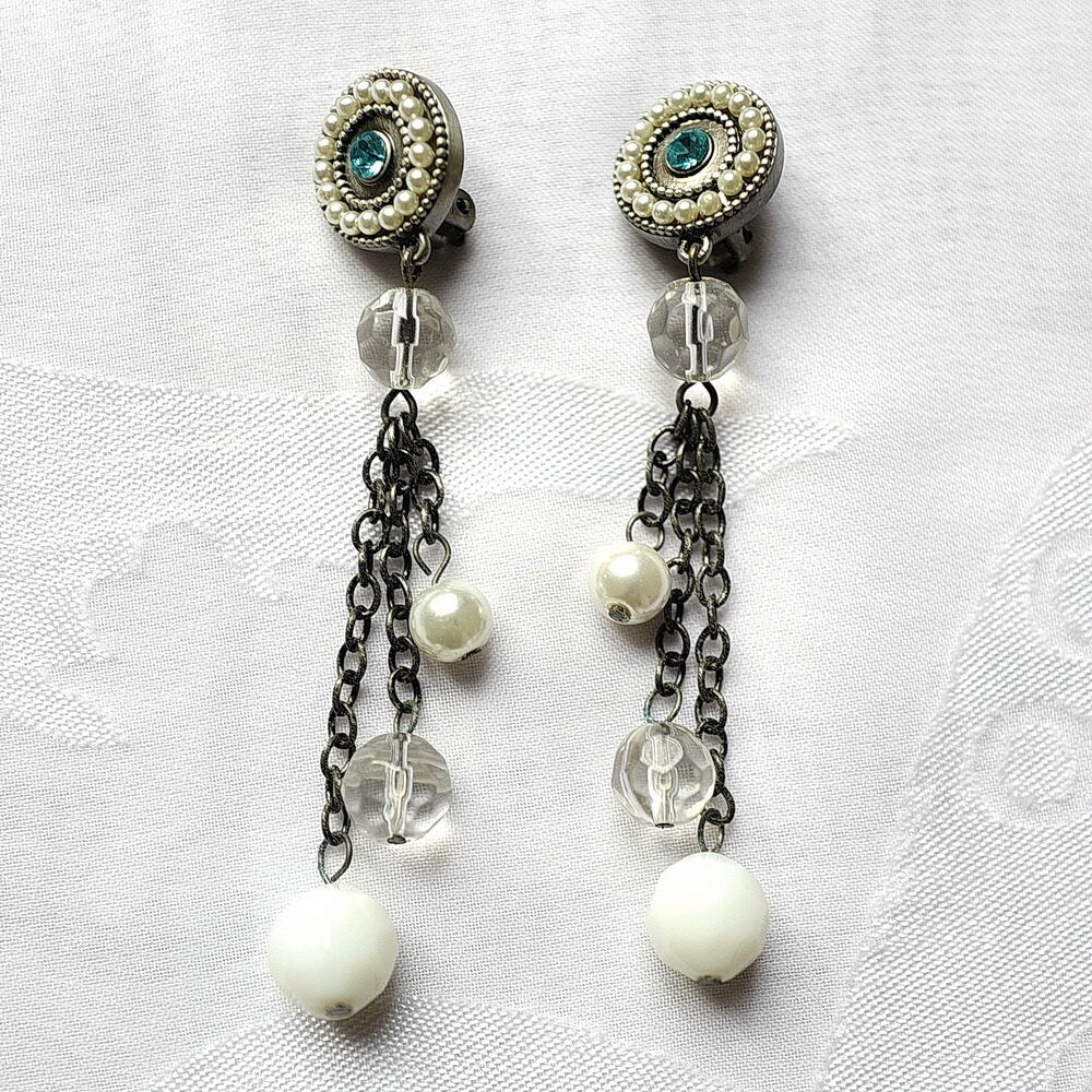Boucle d'oreille clip pendante vintage