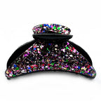 Pince à cheveux ornée de paillettes multicolore 9cm - crabe fantaisie