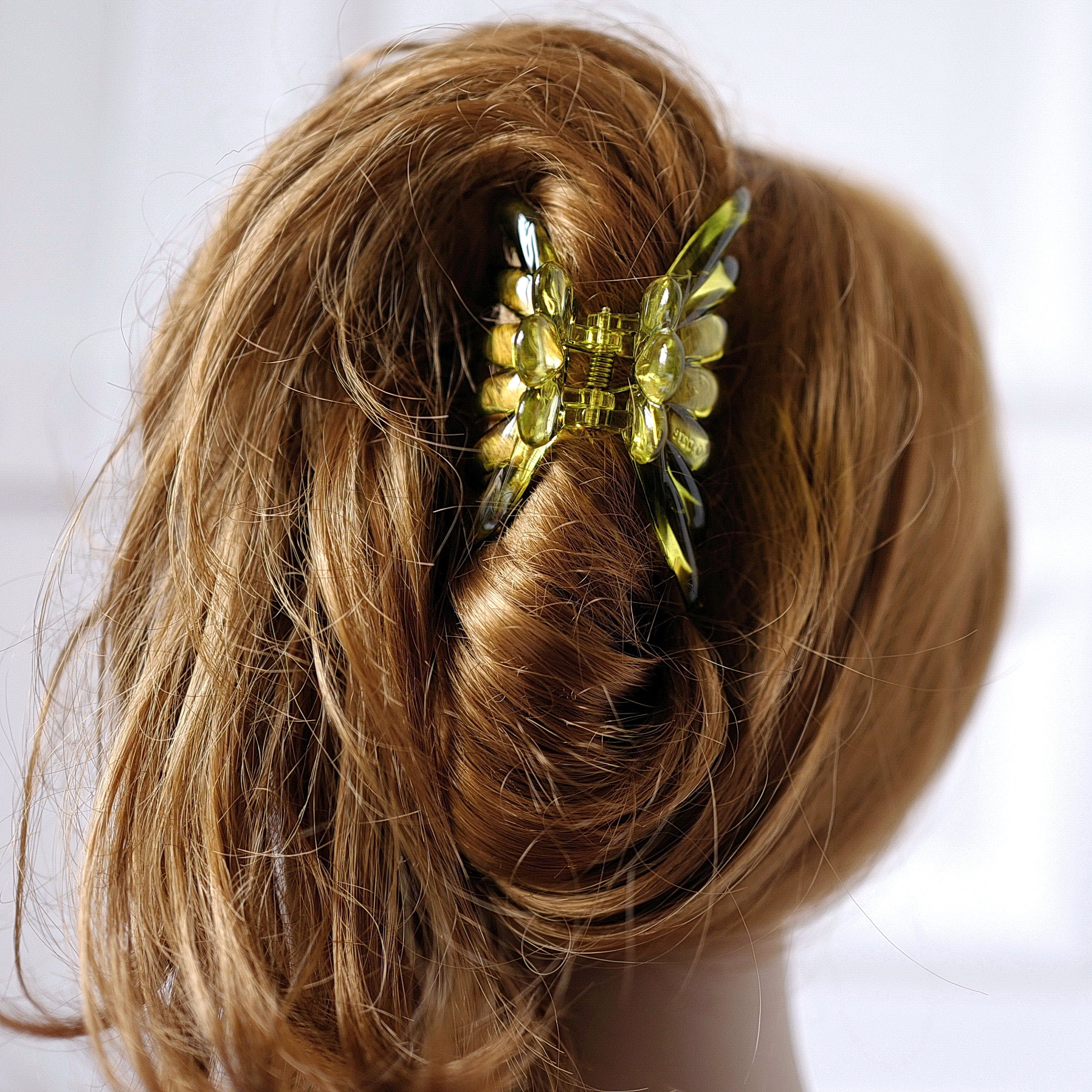 Pince crabe cheveux épais 8.5cm vert