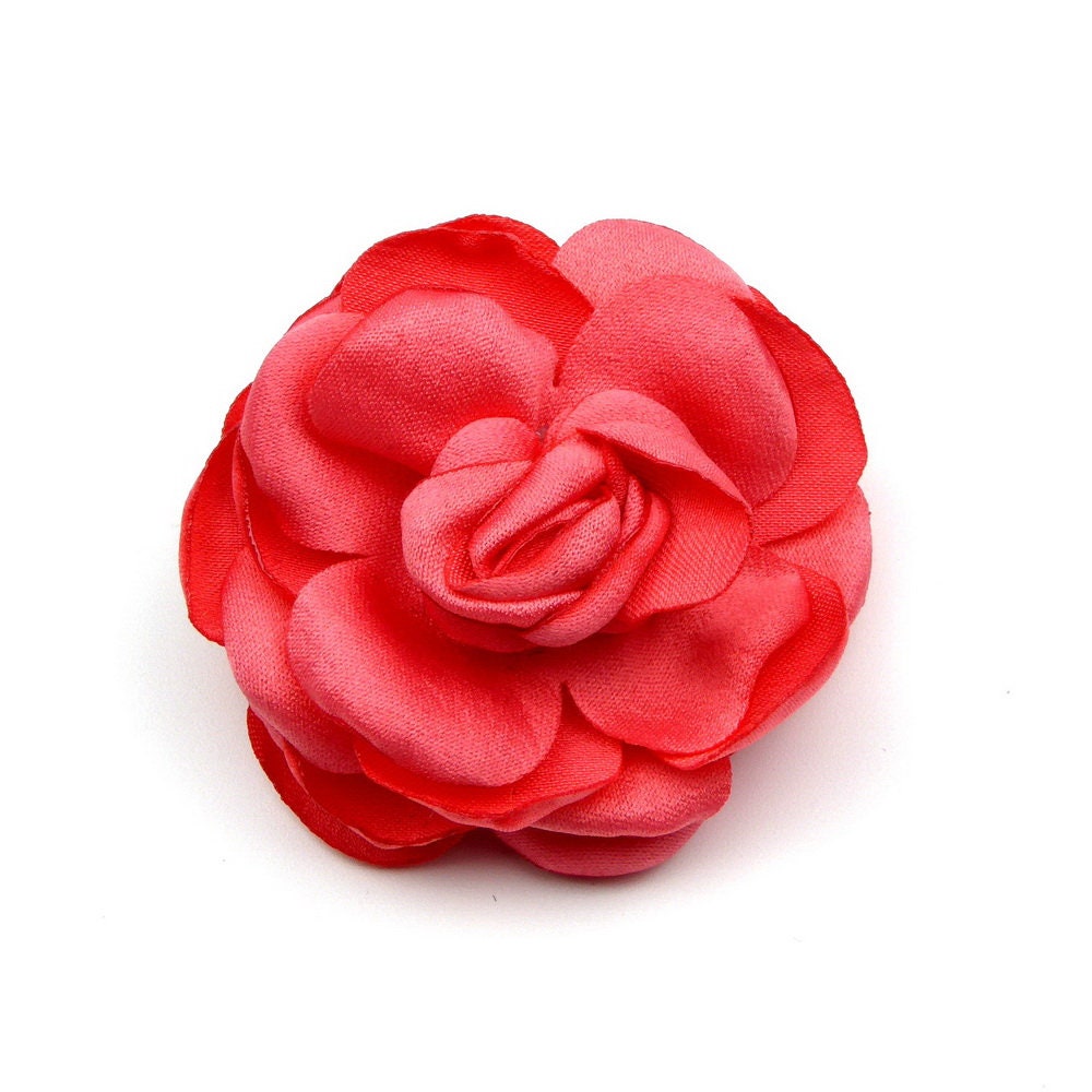 Lot de 2 broches fleur / pinces fleur satin