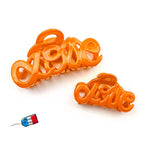 Pince à cheveux "Love" en acétate, orange, qualité premium, Made in France