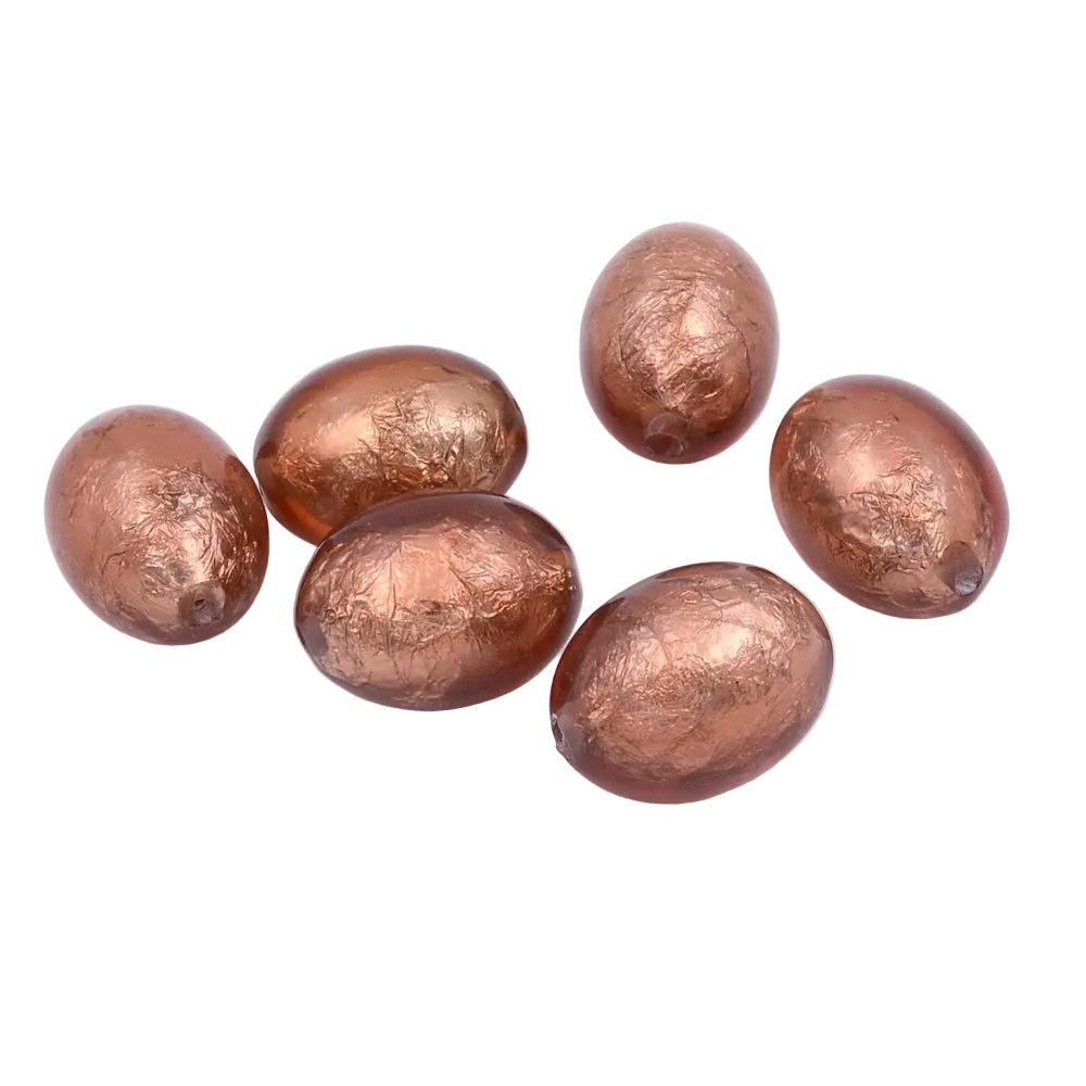 Perles Ovales Craquelées Acrylique Marron 28x21mm - Lot de 10 Création Bijoux