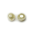 Lot 50 Perles Facettes Nacrées Ivoire 9mm - Création Bijoux