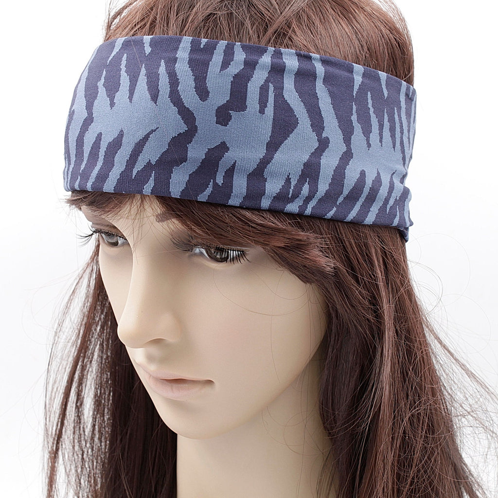 Bandeau cheveux large zèbre violet