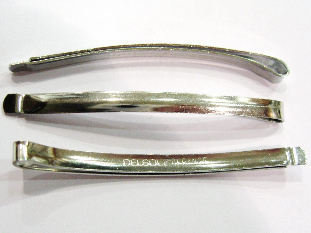 Barrettes cheveux métal Made in France 6cm, lot de 4