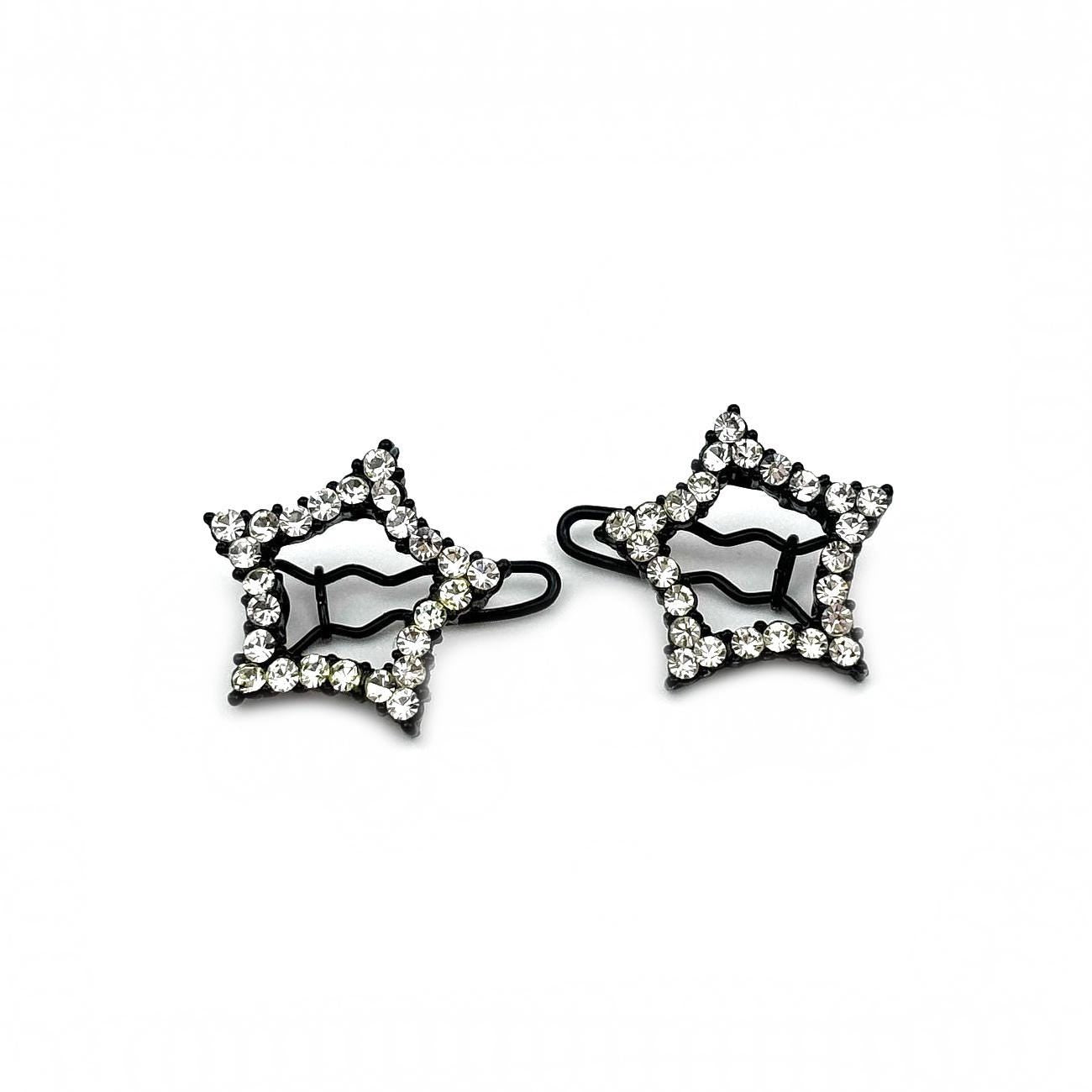 Barrettes cheveux étoile strass - Lot de 2