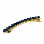 Barrette cheveux fine 8cm perles bleu cheveux fins
