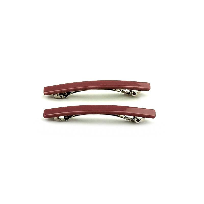 Barrettes cheveux fine 7cm vieux rose - Lot de 2