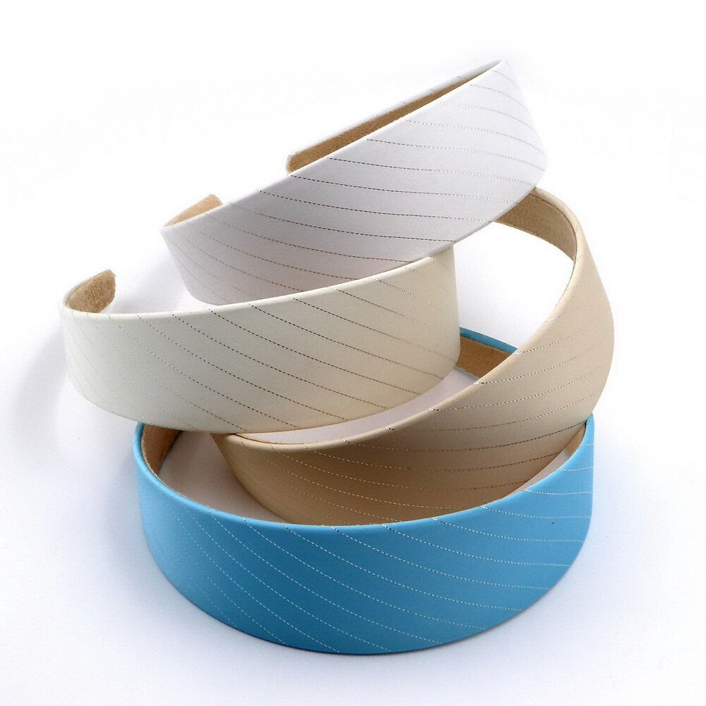 Serre tête large en satin rayures