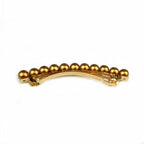 Barrette cheveux 8.5cm, perles nacrées dorées cheveux fins