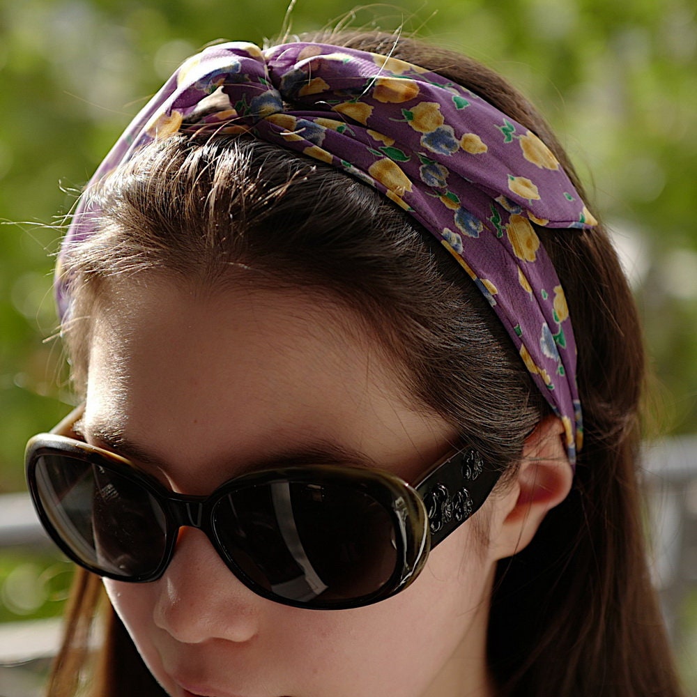 Bandeau headband cheveux imprimé fleuri