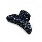Pince cheveux crabe ornée de paillettes scintillantes multicolores foncées