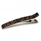 Grande pince cheveux paillettes 12.5cm marron