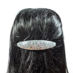 Barrette cheveux ovale à paillettes, argenté