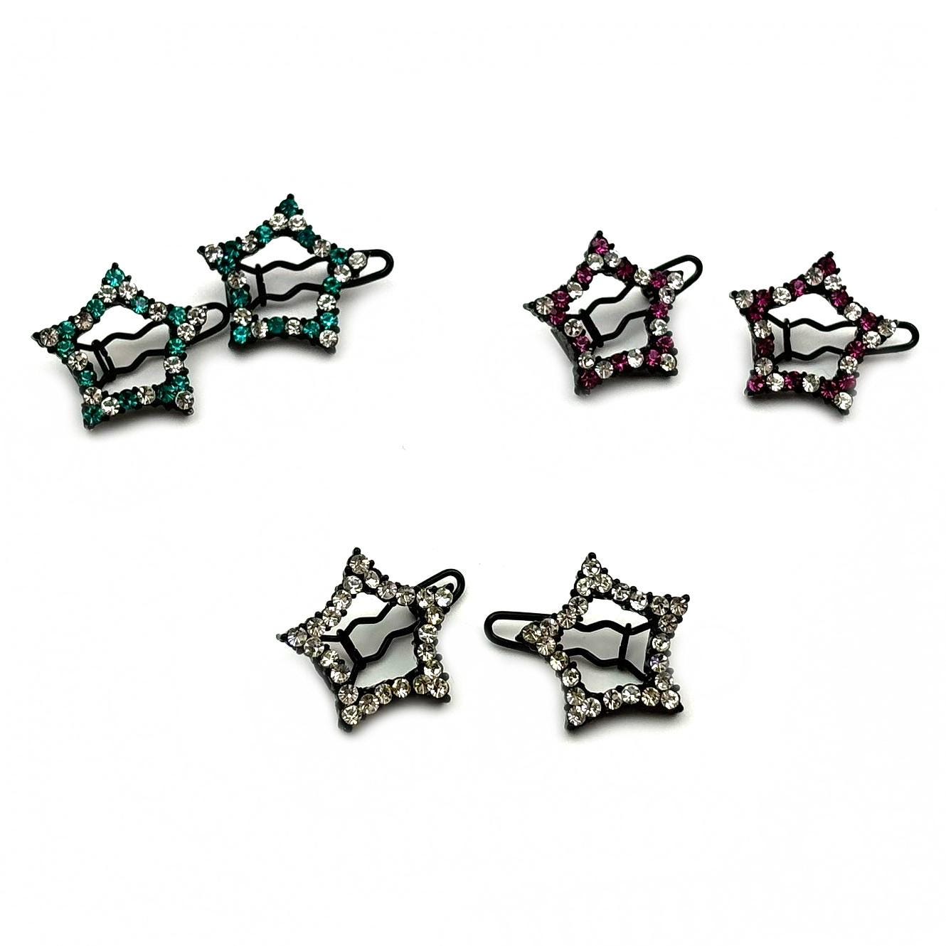 Barrettes cheveux étoile strass 